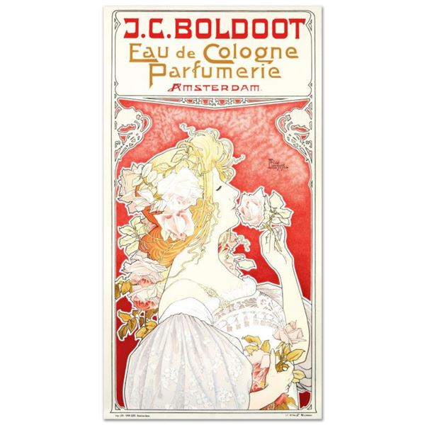 RE Society, "J.C. Boldoot" Hand Pulled Lithograph, Image Originally by Privat Livemont. Includes Let
