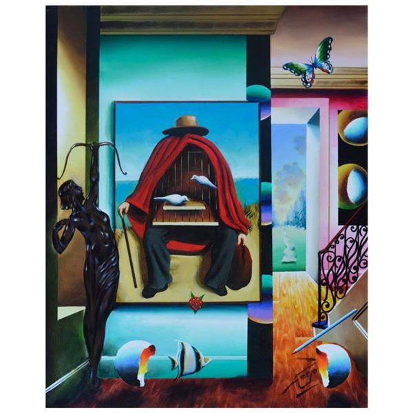 Ferjo, "Bird Song" Original Painting on Canvas, Hand Signed with Letter of Authenticity.