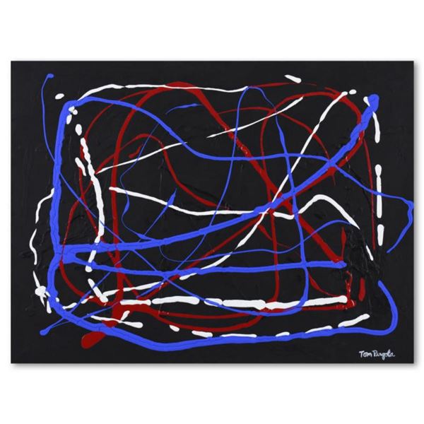 Tom Pergola, "Red White and Blue" Original Acrylic Painting on Gallery Wrapped Canvas, Hand Signed w