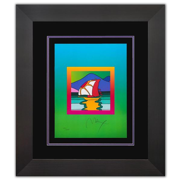 Peter Max- Original Lithograph "Sailboat East on Blends"
