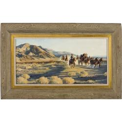 A Thomas Lorimer Oil on Canvas - 'Escorting the