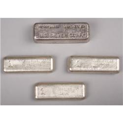 LOT OF (4) SILVER BARS 55 OUNCES. Here we have (