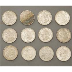LOT OF (12) MORGAN SILVER DOLLARS 1879-1886 Ver