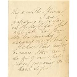 AUTOGRAPHD LETTER ELIZABETH CUSTER Custer, Eliza