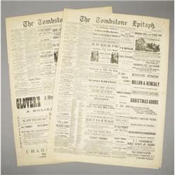 LOT OF (2) “THE TOMBSTONE EPITAPH” ARIZONA NEWSP