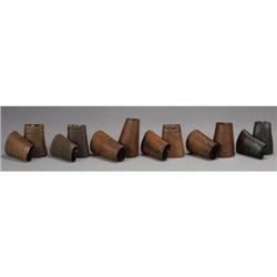 LOT OF 6 PAIR OF LEATHER COWBOY CUFFS a) H.H. H