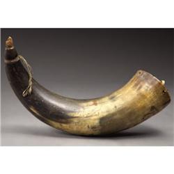 Uniquely Rare Indian-Decorated Powder Horn