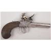 Image 2 : SINGLE SHOT FLINTLOCK PISTOL (BELGIUM). Circa 18 
