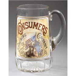 PATRIOTIC SALOON MUG” Label under glass display