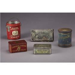 LOT OF VINTAGE LITHOGRAPHED TOBACCO TINS:a) “Mi