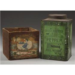 COUNTRY STORE: a) Mustard Box with dovetailed