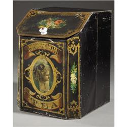 COUNTRY STORE TIN DISPENSER: Lithographed tin w