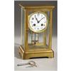Image 1 : SMALL FOUR GLASS MANTEL CLOCK : Gilt brass case