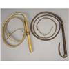 Image 1 : PAIR OF BRAIDED WHIPS a) Rawhide wagon whip; 8'