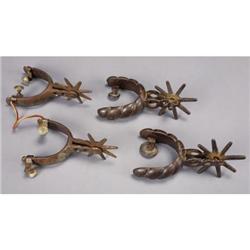 MEXICAN PLATED SPURS. Circa 1900. Heavy roweled