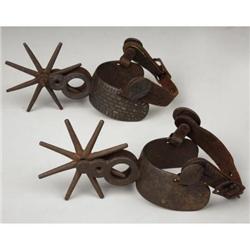 LARGE MEXICAN SPURS WITH 4 ROWELS. Circa 1930s