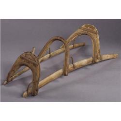 PRIMITIVE SADDLE: Blacksmith made frontier sadd