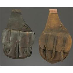 2 Sets of U.S. Saddlebags a) Stiff dark leather;