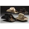 Image 1 : LOT OF 4 COWBOY HATS: 3 great worn hats circa