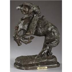FREDERIC REMINGTON BRONZE : “Rattlesnake” curre