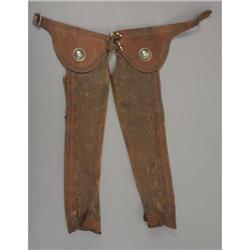 CHARRO CHAPS: Leather leggings with stamped edg