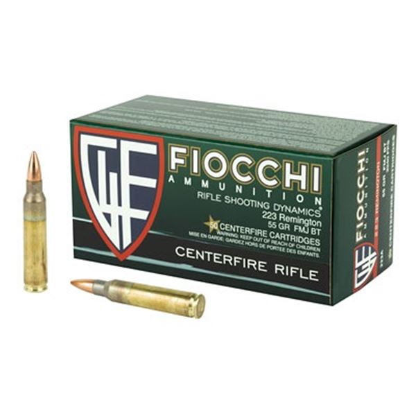 FIOCCHI 223REM 55GR FMJBT - 50 RDS