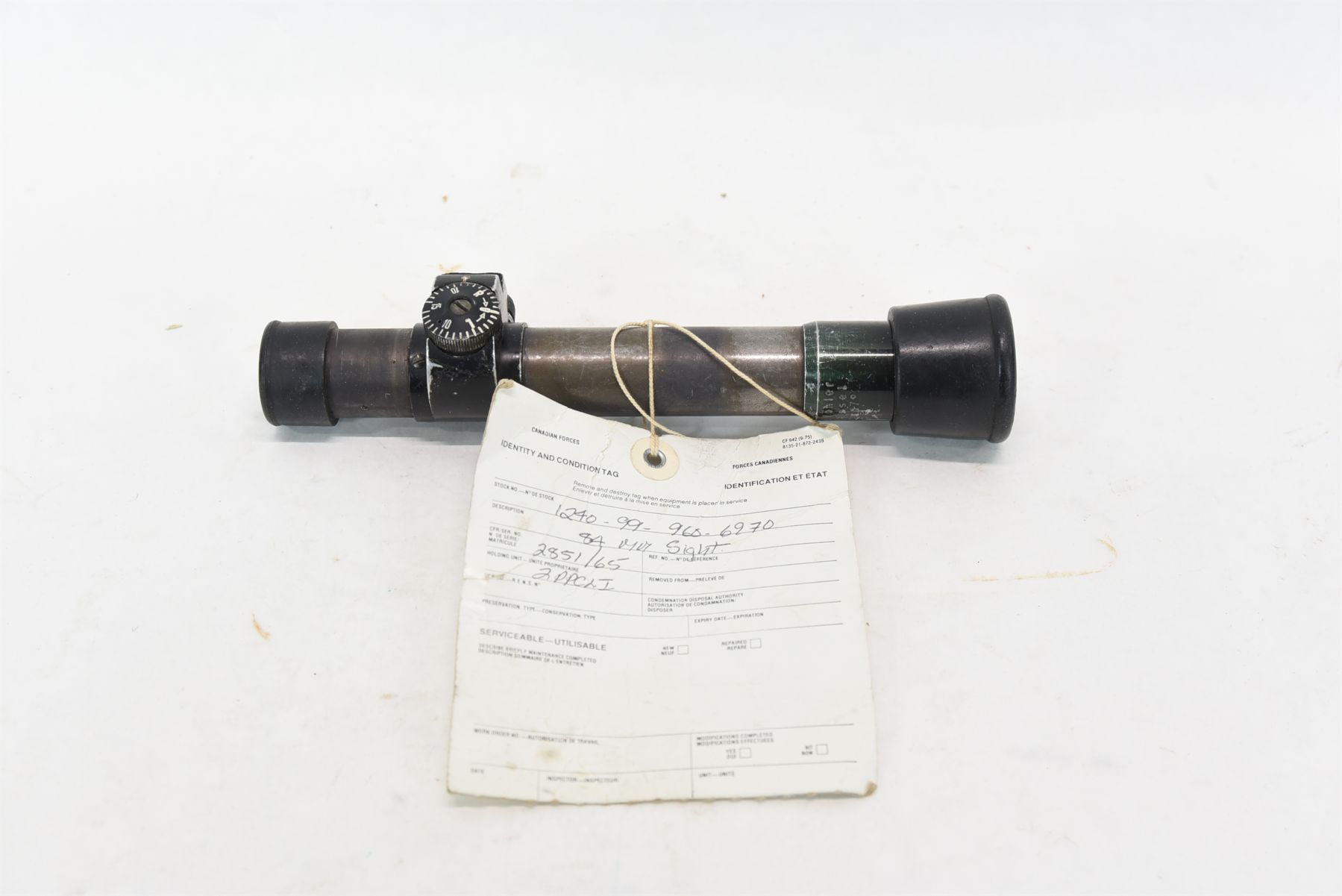 Canadian Issue Scope Canadian Issue to Princess Patricia Regiment German 84mm 2 Power Scope