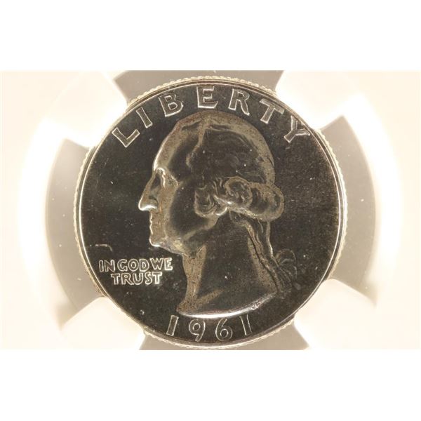 1961 WASHINGTON SILVER QUARTER NGC PF67