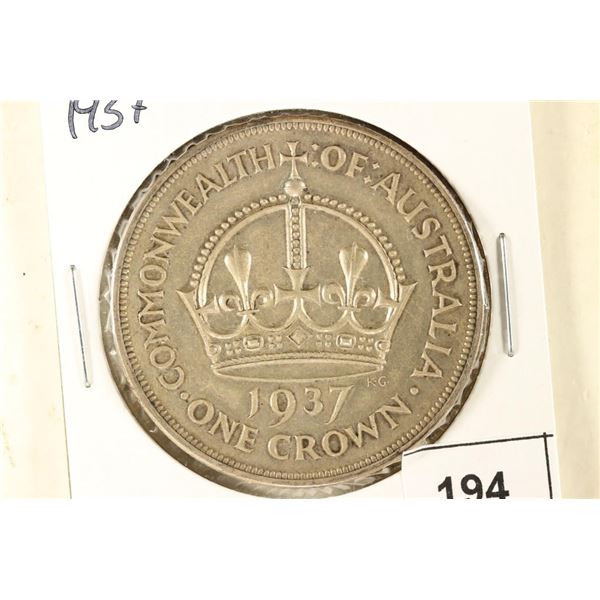 1937 GREAT BRITAIN SILVER CROWN .4546 OZ. ASW