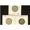 Image 1 : 1937, 1947 & 1953 CANADA SILVER 25 CENTS