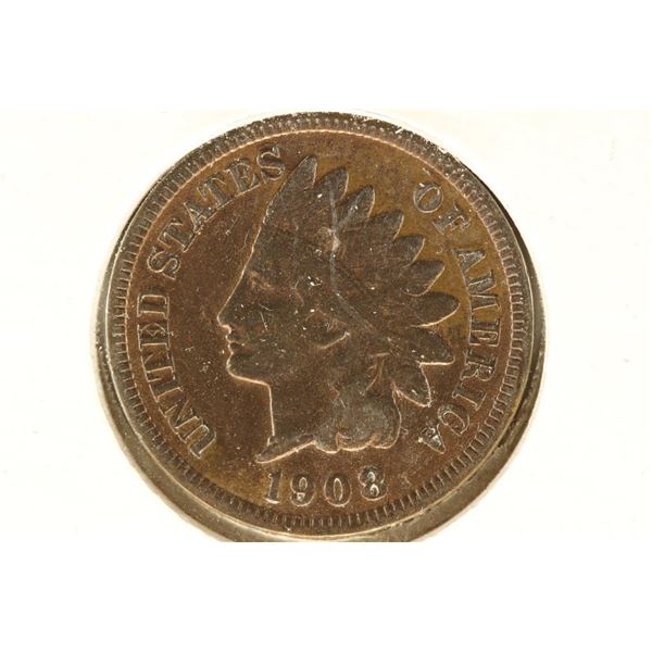 1908-S INDIAN HEAD CENT KEY DATE VERY FINE+