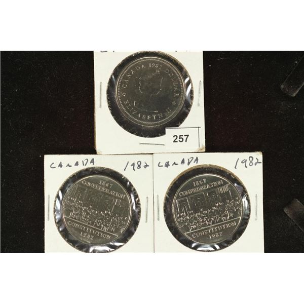 3-1982 CANADA CONFEDERATION DOLLARS BRILLIANT UNC
