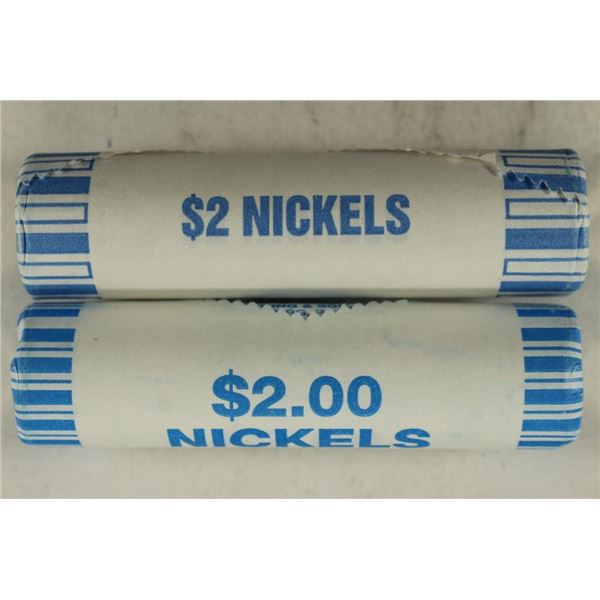 2-$2 ROLLS OF 2010-D JEFFERSON NICKELS BRILLIANT