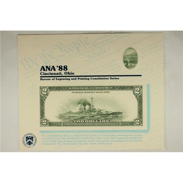 ANA '88 CINCINATI, OHIO SOUVENIR CARD WITH