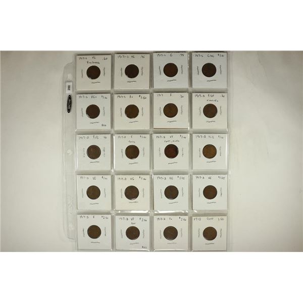 20-1917-1918 LINCOLN CENTS OLD DEALER STOCK