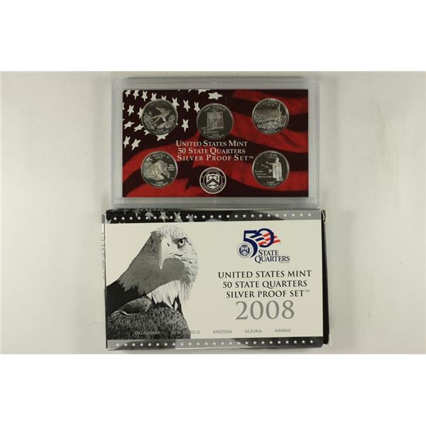 2008 SILVER US 50 STATE QUARTERS PROOF SET WITHBOX
