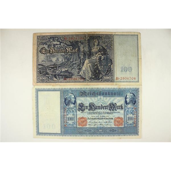 2-1909 LARGE SIZE PIECES OF GERMAN CURRENCY