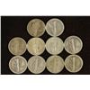 Image 2 : 10 ASSORTED 1940'S MERCURY DIMES