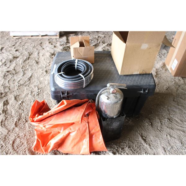 Hose, Tarp, Fire Extinguisher