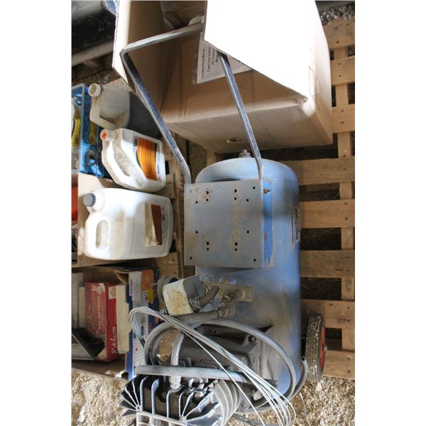 Air Compressor with Brand new Motor (Cast Iron Inline Twin Cylinder)