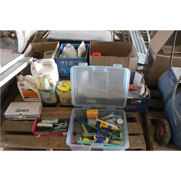 Livestock Related Pallet, Tattoo Supplies, Ivermectin Pour On etc.