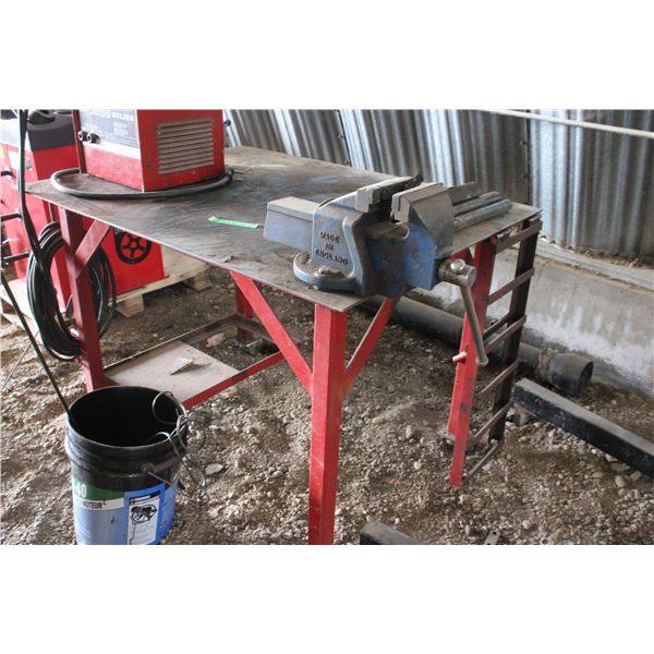 Steel Welding Table with Vice 37" x 48"