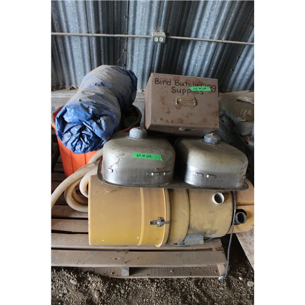 Tarps, Central Vacuum, Garbage Can etc.