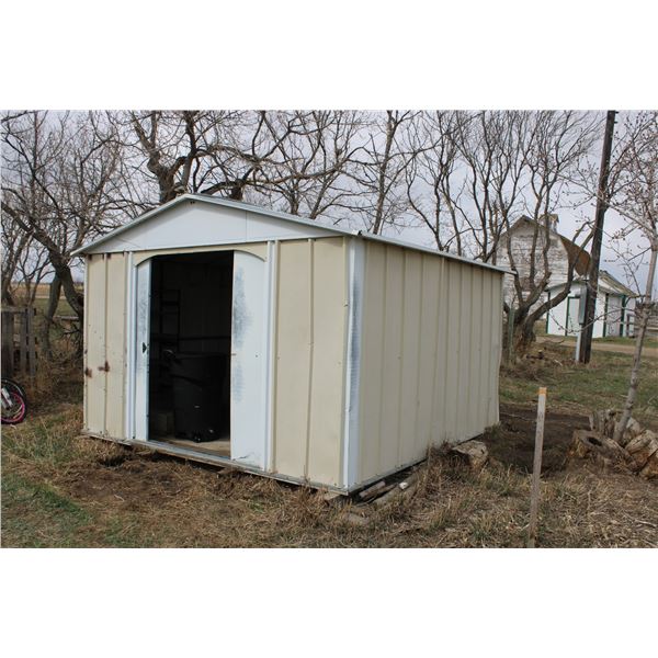 Garden Shed 10 1/2' x 10 1/2' Tin (Wooden Floor)