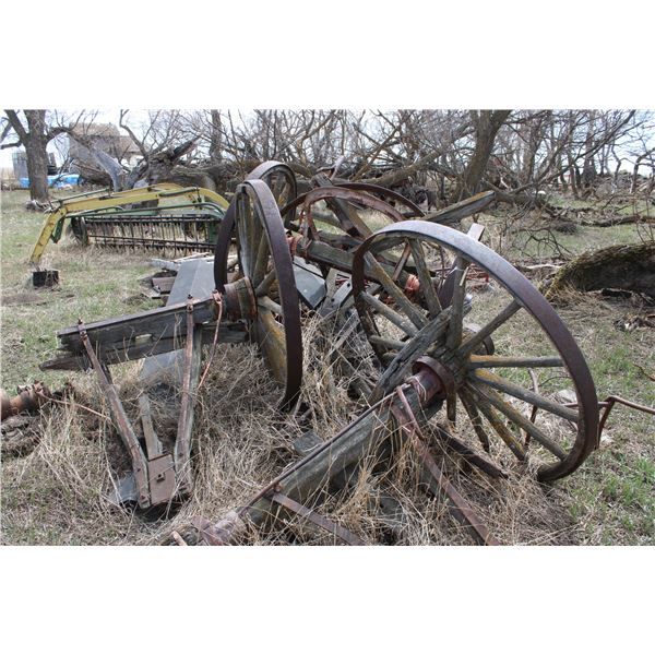 Various Wagon Wheels & Axels & Steel