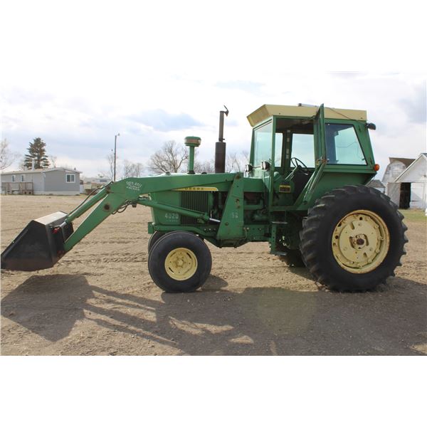John Deere 4020 with John Deere 158  - new injectors - powershift 18.4 x 34 - 8425 hours showing