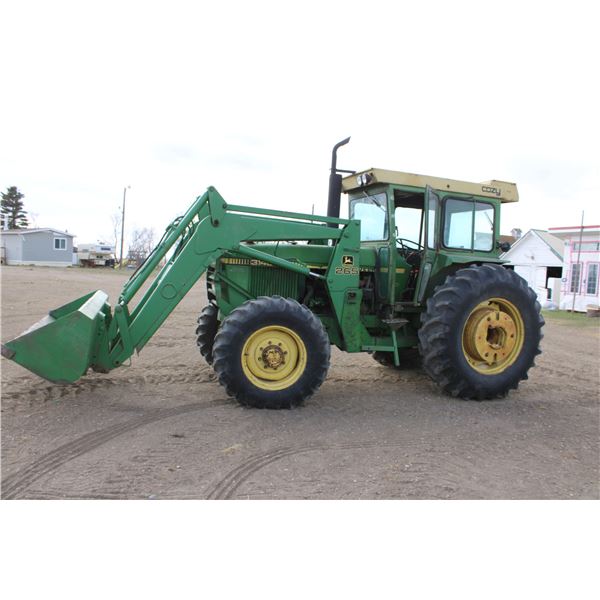 John Deere 3140 with FWA JD 265 - 18.4 x 34 - new starter & muffler - 13,205 hours