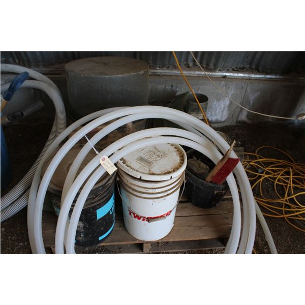 Pallet of Misc Pulleys, Hose, Fans