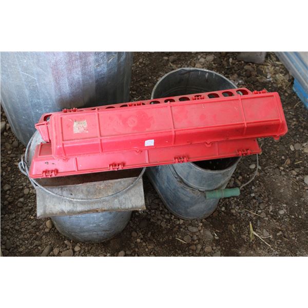 Garbage Can, Chicken Feeders, Galvanized Pails