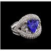 14KT White Gold 2.30 ctw Tanzanite and Diamond Ring
